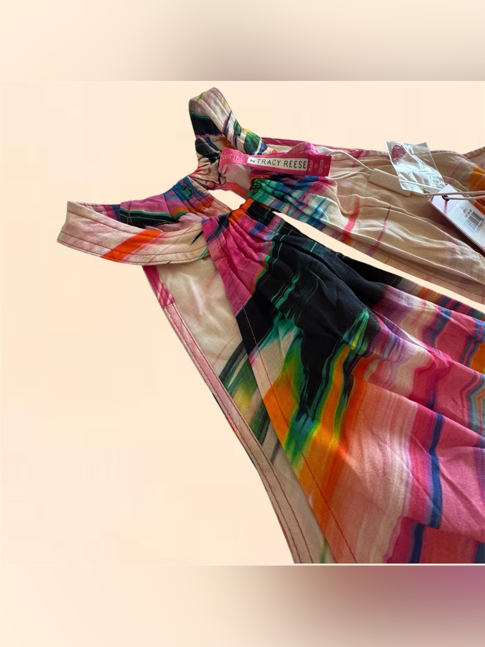 🛍️SALE🛍️Plenty by Tracy Reese Bohemian Eclectic Multicolor Halter Jumpsuit - Picture 7 of 8